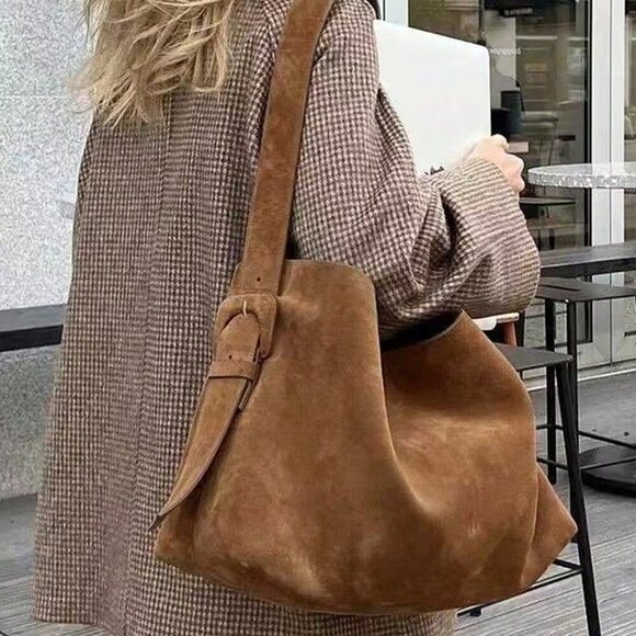 Coffee color Women's Large Capacity Bucket Shoulder Crossbody bag purse - Picture 8 of 8